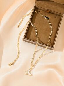 1件铜镶嵌锆石优雅卡通珐琅蝴蝶吊坠项链，适合作为礼物送给女孩/男孩/家人/朋友，多功能，奢华，适合派对、宴会、节日、圣诞节、感恩节、万圣节等场合。 - 金黃色 - 查看 5