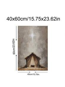 1 pieza Obra de arte de la Natividad vintage, arte de pesebre, impresión de la Natividad de Jesús, arte de estrella, el regalo ideal para amigos, regalo de fiesta, impresión de arte para dormitorio, decoración de sala de estar, decoración de oficina, decoración de cocina, obras de arte de pared, decoración de pared, decoración del hogar, decoración de habitación, arte de pared en lienzo, carteles, arte de pared con marco, marco opcional - Multicolor - Ver 12
