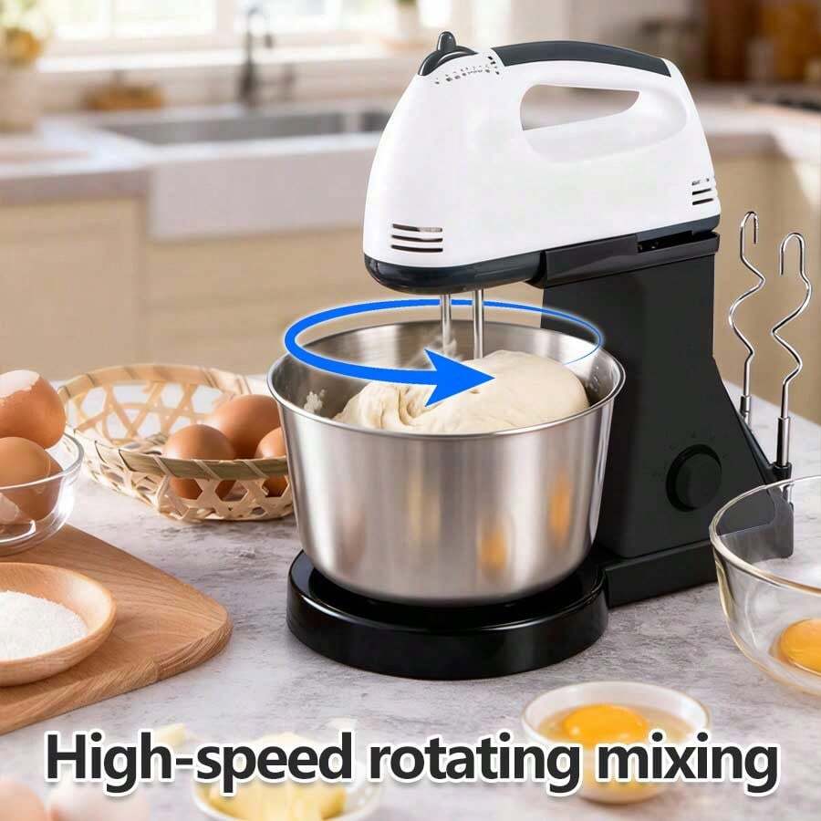 ISRBV Laboratory Electric Mixer, Hand-Held Electric Egg Beater+Desktop Automatic Mixer, Barrel Mixer, Home Baking, Dough Kneading Machine, Multifunctional Desktop Eggbeater, Graduation Season, Back-To-School Season, A Must-Have Gift. - 查看 1
