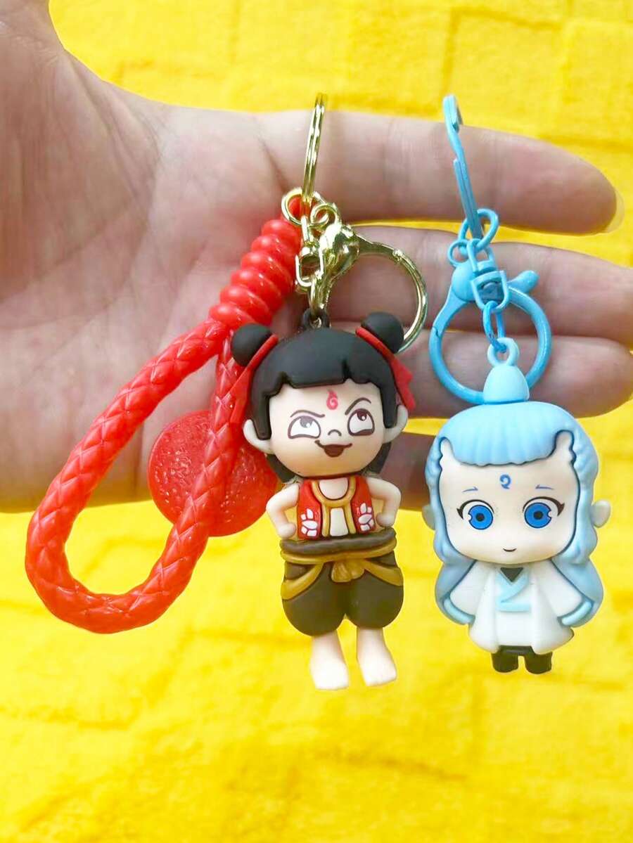 Móc khóa hoạt hình Nezha & Ao Bing (1 cái/2 cái), mặt dây chuyền túi đôi, quà tặng nhỏ ngày lễ, quà lưu niệm, móc khóa Nezha phiên bản Q, mặt dây chuyền Nezha & Ao Bing CP, phụ kiện Nezha The Demon Child, móc khóa Nezha & Ao Bing dễ thương, móc khóa Nezha & Ao Bing phiên bản Q, phụ kiện hoạt hình quốc gia, móc khóa sáng tạo cá nhân hóa, quà sinh nhật. - Nhiều màu - Xem 1