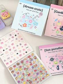 1000pcs Cute Mini Decorative Stickers, Korean Style, Suitable For Adorable Notebooks, Nail Art, Phones And More - Multicolor - View 6