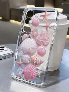 海星贝壳彩绘透明创意防摔手机壳，兼容 17/17 Pro/17 Pro Max、16/11/16 Pro/16 Plus/16 Pro Max/16e、15 Pro Max、13/14/12/XS/XR/7G/8P、Galaxy S25/S25 Plus/S25 Ultra、A16/A36/A26/A56/A50/A12/A32 - 彩色 - 查看 1