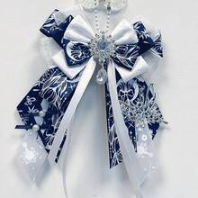 1个独特设计吊坠装饰蝴蝶结，4种款式，23种颜色，多层网状丝带手工DIY成品，宅男偶像粉丝应援棒装饰，卡通动漫游戏漫展角色扮演配饰，洛丽塔可爱宅男包包装饰 - 彩色 - 查看 31