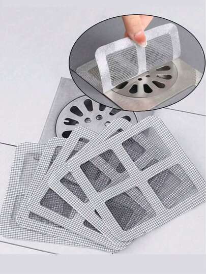 50 piezas de pegatinas desechables para atrapar el cabello - Cubierta de drenaje antiobstrucción y antiinsectos para baño, cocina y bañera | Filtro de drenaje autoadhesivo para recoger el cabello | Accesorios de baño para el hogar