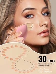 14PCS Makeup Tools Set Including:3PCS Mini Air Cushion Powder Puffs+3PCS Mini Makeup Sponges+4PCS Triangle Powder Puffs+4PCS Makeup Sponges - Multicolor - View 11