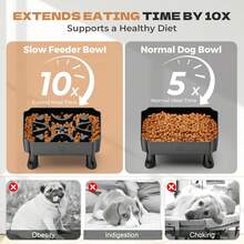 Slow Feeder Dog Bowl With Maze Puzzle Anti Choking Interactive Feeder For Small Medium Dogs Black - Đen - Xem 3