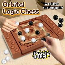 Track Logic 国际象棋 - 适合青少年和成人的双人策略游戏,适合家庭的竞技桌面游戏,塑料组件,便携式旅行益智拼图玩具,培养战略思维和问题解决能力,互动游戏 | 彩色游戏棋子 | 材料 - 軌道邏輯棋 - 查看 2