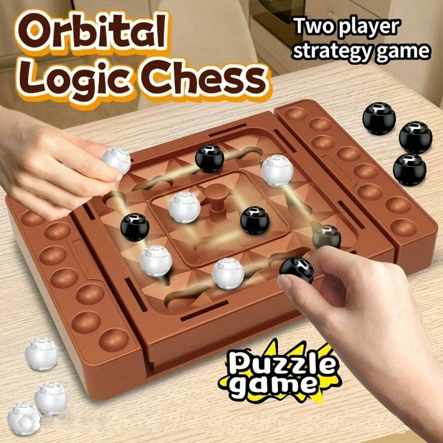 Track Logic 国际象棋 - 适合青少年和成人的双人策略游戏，适合家庭的竞技桌面游戏，塑料组件，便携式旅行益智拼图玩具，培养战略思维和问题解决能力，互动游戏 | 彩色游戏棋子 | 材料