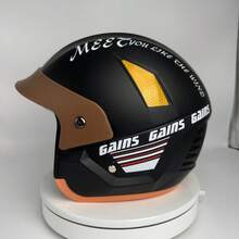 1pc Lightweight Retro Motorcycle Half Helmet, 3/4 Open Face, Riding Gear, Fashionable Winter Warm Motorcycle Helmet, Quick Release Buckle, Christmas/Holiday Gift