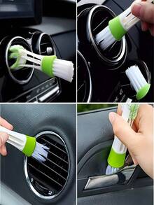 1/2/4PCS Dual Head Mini Dustproof Louver Cleaner, Car Ventilation Brush, Window Louver Brush, Handheld Magic Dust Collector, Suitable For Household Car Office Cleaning Brush And Dust Collector 2One-Piece Car Air Conditioner Vent Brush, Dual-Headed Soft Bristle Brush For Cleaning Dashboard And Air Conditioning Vents, Interior Cleaning Accessory - 彩色 - 查看 11