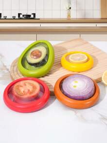 1 pieza Mini recipiente reutilizable para almacenamiento de frutas, caja hermética de TPU anti-oxidación para aguacate, cebolla, verduras, caja de almacenamiento a prueba de fugas para refrigerador, picnic, viaje, regalo perfecto para Año Nuevo - Multicolor - Ver 8