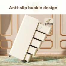 6/5/4/3 Tier Transparent Panel Rolling Multifunctional Storage Drawer - Single Door Foldable Storage Cabinet - Plastic Drawer Storage Rack, Space-Saving Kitchen Storage Rack For Snacks, Beverages, Books, Clothes, Suitable For Kitchen, Living Room, Study, Bathroom