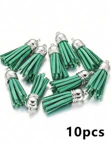 10pcs Fashion Tassel Pendant, Leather Tassel, For Jewelry Making, DIY Bracelet, Necklace, Earring Accessories - Multicolor - View 13
