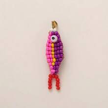 1pc Bohemian Style Colorful Beaded Small Fish Pendant |   Copper Plated Gold Plated, Suitable For Fashion Accessories Of Jewelry, Ideal For Daily, Party, And Vacation Occasions, For Teenager., For Teenager - 風格小魚 4 - 查看 4
