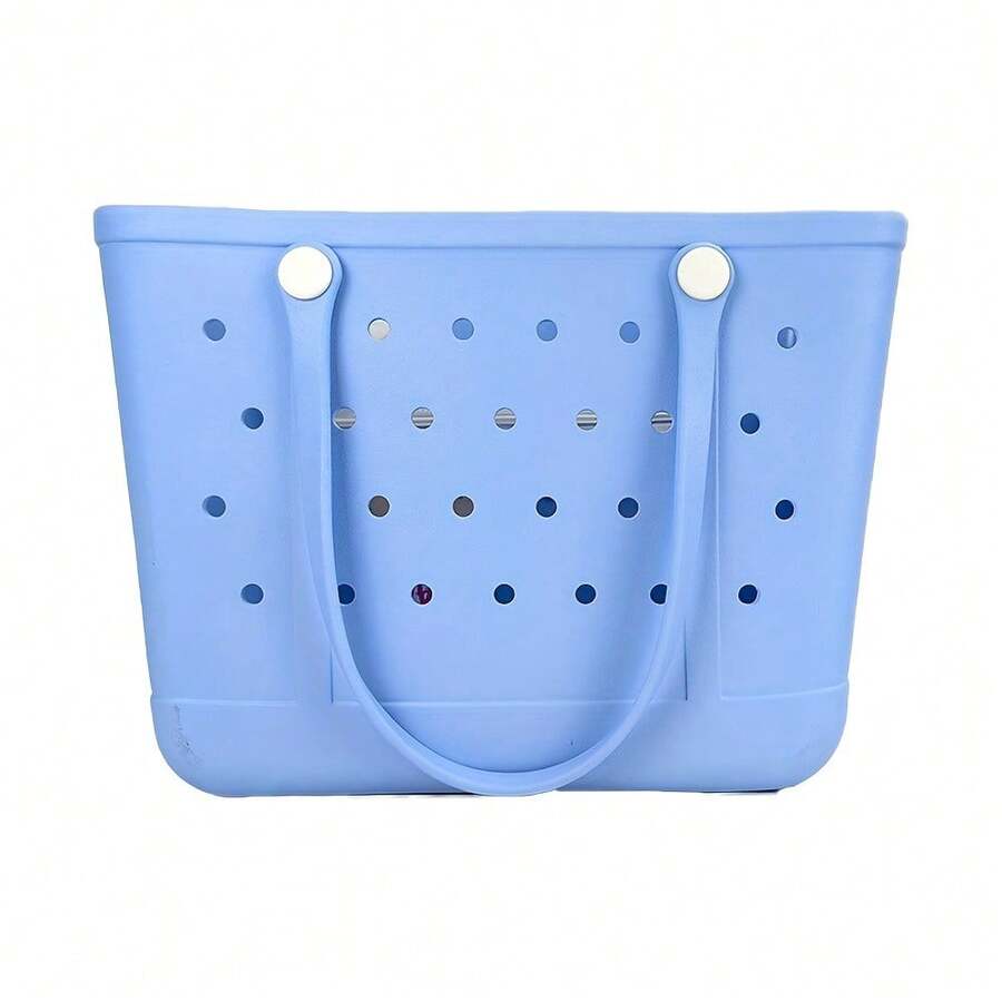 [Rubber Beach Bag] Extra Large Rubber Beach Bag Tote Bag | For Women Large Sandproof Travel Tote Bags For Beach Outdoor Sports - 湖藍色 - 查看 1
