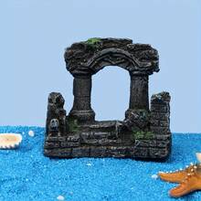 Resin Roman Column Aquarium Decor, Fish Shelter Stone Texture Ornament - A - View 4