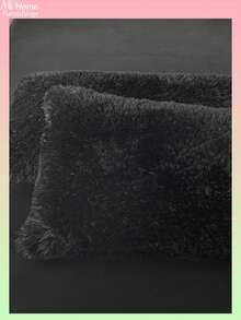 1 vỏ gối nhung đen, vỏ gối ôm dài, chất liệu flannel truyền thống siêu mềm, phù hợp cho nam, nữ, ký túc xá, phòng ngủ, ghế sofa, nhà cửa, mọi mùa, có thể giặt máy, không kèm ruột gối. - màu đen - Xem 2