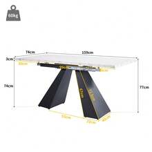 Dining Table & Chair Sets - White + MDF+Metal - View 5