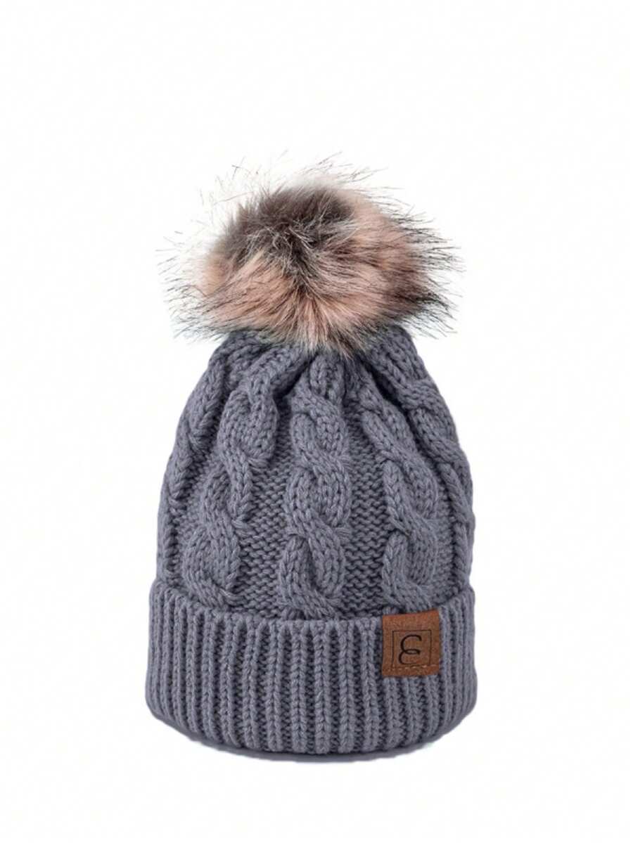 1pc Unisex Y2K Style Warm Breathable Fashionable Knit Beanie Hat, Suitable For Outdoor Skiing And Casual Daily Wear - Light Grey - View 1