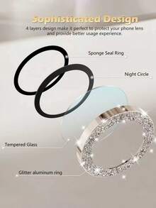 3 miếng - Miếng dán bảo vệ ống kính camera bằng kim loại titan sa mạc sáng bóng, tương thích với iPhone 16 Pro Max, 17 Pro Max, 17, 17 Pro, 17 Air, 16, 16 Plus, 15, 14, Pro Max, 13, 12, 11 Pro Max, kính cường lực AR+AF, độ cứng 9H siêu bền, kiểu dáng nữ tính dễ thương, phụ kiện camera độ nét cao - Tương thích với ốp lưng , quà tặng ngày Valentine. Thích hợp sử dụng hàng ngày, văn phòng, nhà. Miếng dán bảo vệ camera điện thoại chống nước, chống sốc, chống rơi, chống trầy xước, chống pha lê lấp lánh. - màu nâu - Xem 3