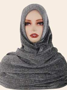 1件女士时尚褶皱纹理围巾，马来西亚头巾披肩 - 壓皺長巾 - 查看 2