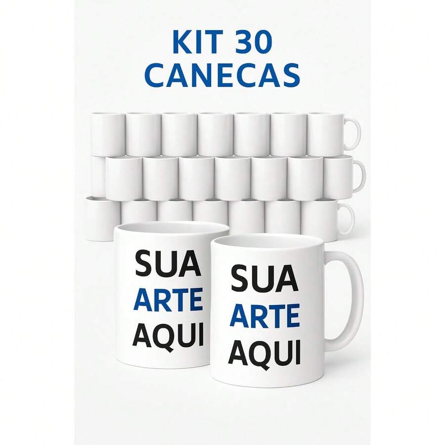 Kit 30 Canecas para Sublimação – Ideal para Revenda ou Brindes - Multicolorido - Visão 1