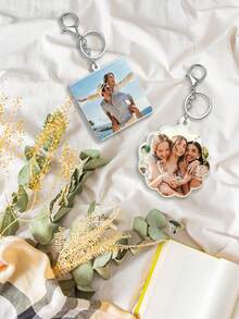 Pack Acrylic Photo Frame Keychains With Split Ring - Transparent Blank Picture Key Rings - Ideal Gift For Family & Friends - Suitable For Weddings, Birthdays, Anniversaries, Graduations - Versatile Celebration Keyring Favors For Christmas, Halloween, New Year, Valentine's Day Office Desk Supplies Customized Gifts Couple Gift Gifts For Boyfriend Room Decor Valentine's Day Home Decor Valentine's Day>Gift - Multicolor - View 2