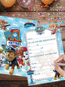 Paw Patrol Themed Birthday Party Invitation/Greeting Card - Multicolor - View 3