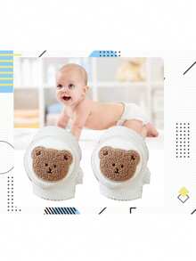 1 对婴儿爬行护膝，刺绣设计，防滑透气网眼面料，适合 0-3 岁儿童爬行、行走、户外/室内活动和防滑保护