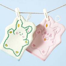 1pc Rabbit Shaped Exfoliating Bath Gloves, Cute Pattern Bathing Scrub Mitt - Multicolor - View 2