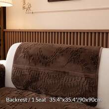 1pc Thick Faux Rabbit Fur Winter Warm Sofa Cover - Elegant Beige With Floral & Leaf Patterns, Pet-Friendly, Non-Slip, Machine Washable Couch Protector For 1 To 4-Seater Sofas - Ideal For Living Room, Bedroom, Office Decor, Sofa Covers For Living Room - Brown - View 3