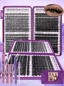 640 sợi mi giả đơn, mi giả hình lá phong uốn cong chữ D, mi giả hình mắt mèo uốn cong chữ D mới 9-16mm, mi giả dày hình lá phong mùa thu, bộ dụng cụ nối mi tự làm, tạo hiệu ứng trang điểm tự nhiên, siêu dày, thông minh, siêu mềm và nhẹ, mi giả đơn có thể tái sử dụng. - Nhiều màu - Xem 17