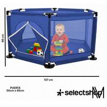 Corral Bebe Infantil Hexagonal Gimnasio De Juegos 135x64cm - Azul - Ver 6
