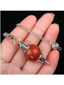 1pc Natural Crystal Agate Semi-Precious Stone Sphere Pendant, Detachable DIY 3 PiecesSet Chain Pendant - Pendants - View 14