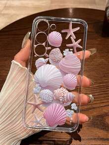 海星贝壳彩绘透明创意防摔手机壳，兼容 17/17 Pro/17 Pro Max、16/11/16 Pro/16 Plus/16 Pro Max/16e、15 Pro Max、13/14/12/XS/XR/7G/8P、Galaxy S25/S25 Plus/S25 Ultra、A16/A36/A26/A56/A50/A12/A32 - 彩色 - 查看 4