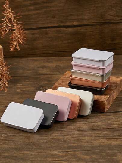 1PC Mini Metal Storage Box With Sliding Lid - Durable Tin Storage Box Suitable For Storing Toothpicks, Dental Floss, Cotton Swabs, Crafts, Jewelry, And Travel Accessories - Compact Silver-Grey Design, Storage Box, Craft Organizer, Smooth Sliding Lid, Craft Supplies, Jewelry Organizer.