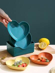 11/5/1pc, Plastic Heart-Shaped Dinner Plates, Fruit Plates, Dessert Plates, Cake Plates, Snack Plates, Chips Plates, Kitchen Supplies, Kitchen Supplies - Multicolor - View 8