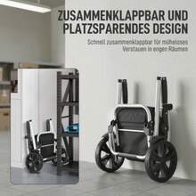 3-In-1 Folding Shopping Trolley With 40L Capacity, Load Capacity Up To 25kg, With Refrigerator Compartment, Black - Black - View 4