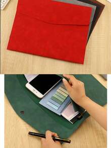 1个商务皮革A4文件袋，公文包，办公合同收纳袋，加厚文件整理袋 - 彩色 - 查看 6