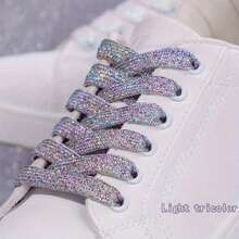 2条/双纯色加厚扁平鞋带，编织纹理升级加厚鞋带，适用于运动鞋和休闲鞋，黑色/白色/彩色，120厘米（约47.24英寸） - 彩色 - 查看 22