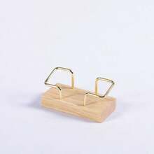 1PC Walnut & Beech Wood Business Card Holder - Premium Solid Wood Desk Organizer For Office/Executive Gift