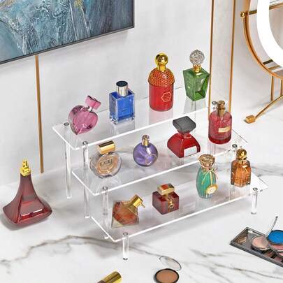 透明亚克力展示架，香水化妆品收纳架，小雕像展示架，派对甜点桌收纳及桌面装饰收纳架