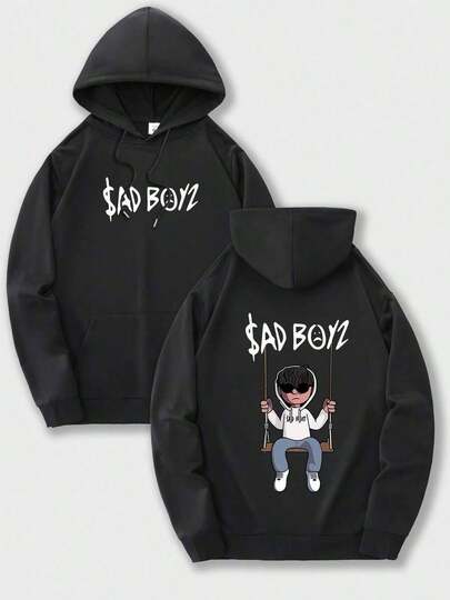 Nueva sudadera con capucha de moda para hombres con diseño de patrón avanzado, sudadera casual con cordón y estampados, con bolsillo canguro frontal, top para hombres. KS1X traducido al español