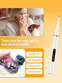 1pc Black Pet Dog Teeth Cleaning Set, USB Rechargeable Dog Teeth Cleaner, Pet Ultrasonic Tartar Remover, Dog & Cat Dental Cleaning Tool, Portable Electric Toothbrush, Pet Daily Oral Care Supplies - Multicolor - View 4