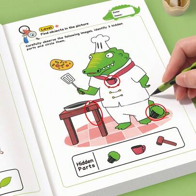 32-Page Interactive Hidden Picture Book - Fun Activities, Improve Focus, Color Perception And Writing Skills, Suitable For Classroom And Home Learning, Ideal Christmas Gift, Paper Material, Enhance Concentration | Interactive Books | Durable Paper, Early Childhood Interactive Books