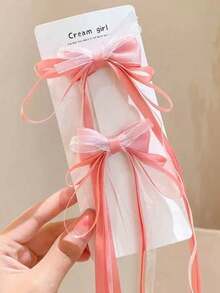 2pcs Cute Cartoon Ponytail Clips, Fashionable Accessories For Teens And Girls, Sweet And Gentle, Suitable For Bangs And Side Hair - Multicolor - View 3