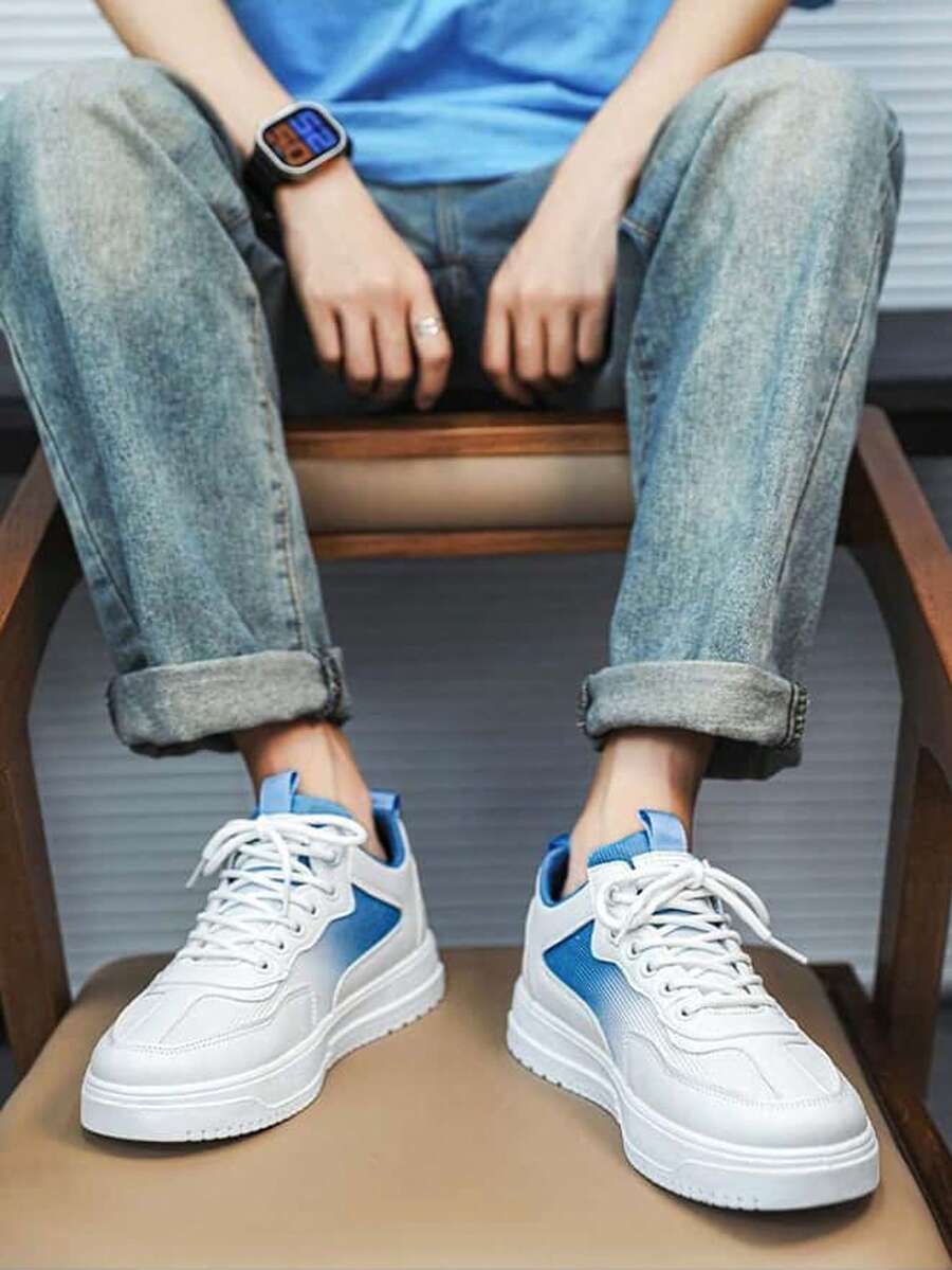 男士滑板鞋，2026新款休闲百搭运动鞋 - 白色 - 查看 1