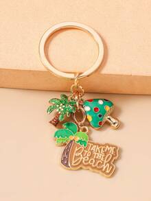 1pc Creative Multi-Color Mushroom, Letter, Coconut Tree, Cactus Keychain, Everyday Carry Key Ring For Women - Multicolor - View 11