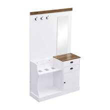 Wardrobe Set With Mirror, Hooks, Drawers And Umbrella Stand.