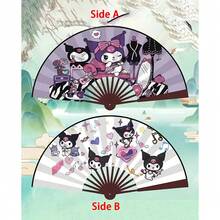 Sanrio 1pc Cute Cartoon Non-Woven Fabric Handheld Foldable Fan, Summer Essential Cooling Collectible, 2 Different Styles (Including Hello Kitty, Kuromi, Ginger Dog, Melody Etc., Some Styles Shipped Randomly), Party Favor - Multicolor - View 12